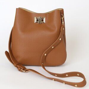 Lulus Chic Street Cognac Tote Bag Brown
